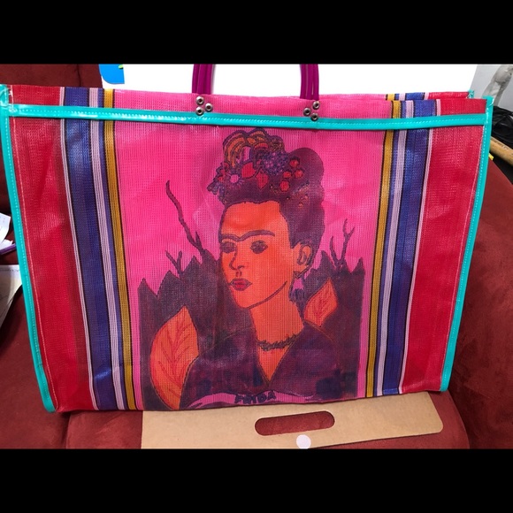New XL Frida Khalo mesh shopping bag - Picture 5 of 13